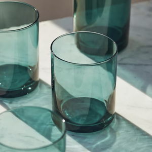 Glasses, Set of 4, Dark Turquoise