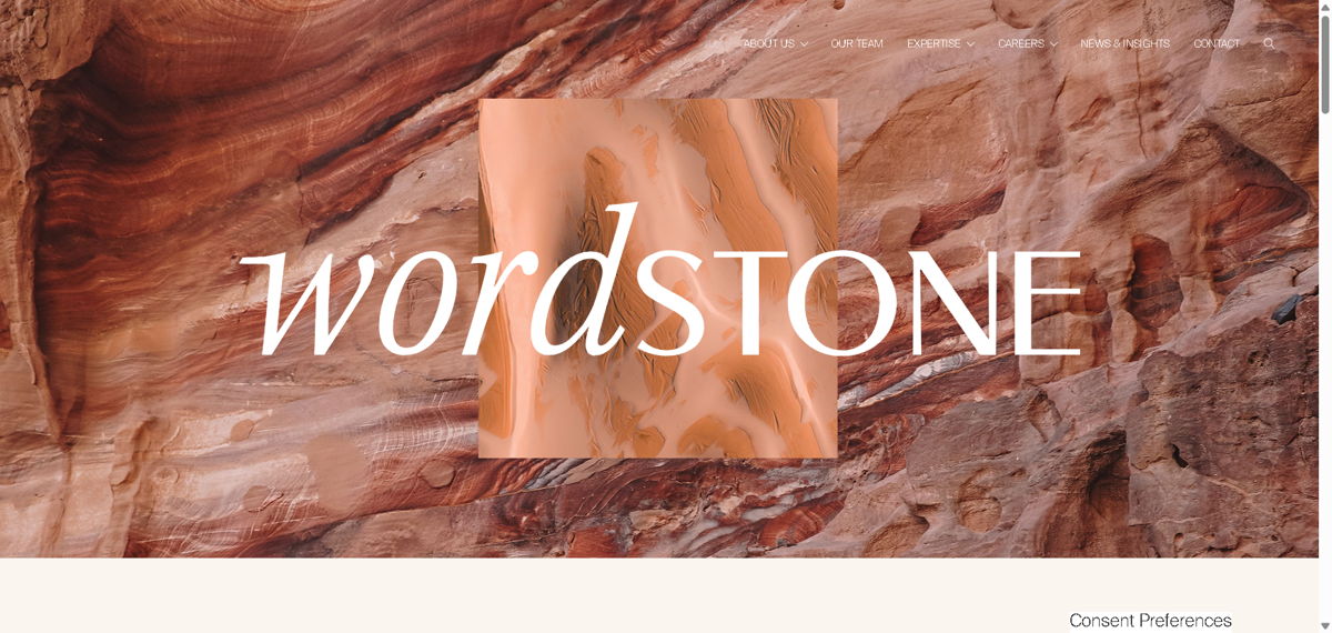 Screenshot of Wordstone, from the law firm websites collection.