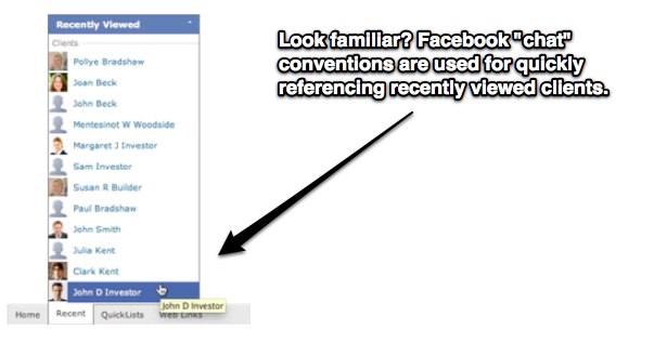 New Leapfrog UI uses conventions from Facebook, Google, and iTunes