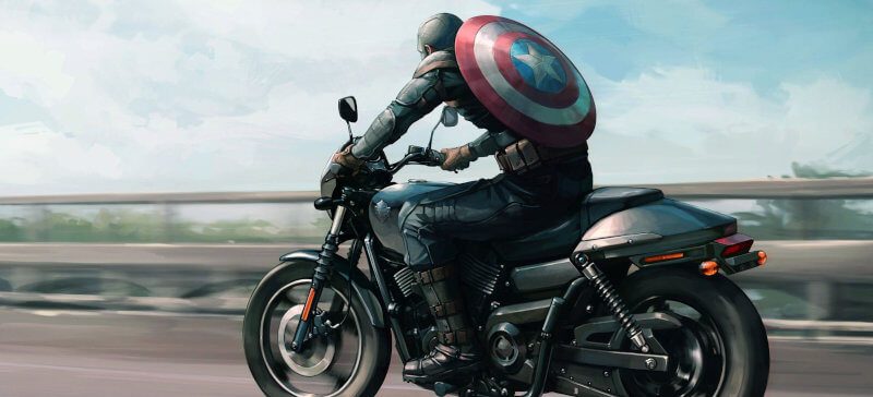 Captain America Bike chase