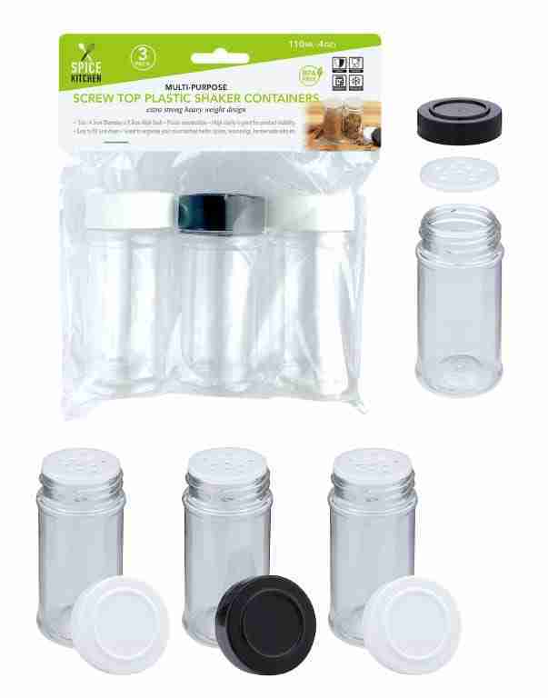 3Pk Multipurpose Plastic Shaker Containers