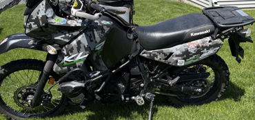 2016 KAWASAKI KLR650 CAMO motorcycle for rent near Eau Claire, WI