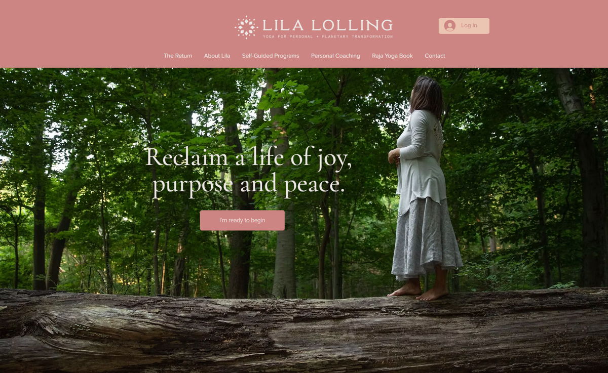 Screenshot of Lila Lolling, from the wix personal websites collection.