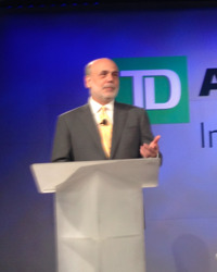 Ben Bernanke: We need a better balance in managing the economy. The Fed is doing all of the work, we also need fiscal policy as well. [Tim Welsh photo]
