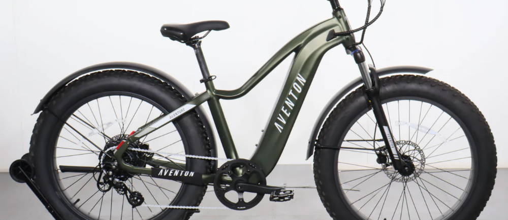 a green Aventon Aventure.2 electric fat tire bike