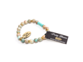 Sassy Stretch Bracelet 6, Blue & Lava Beads