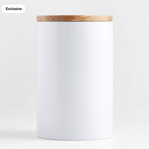 Olivewood 5 Lb Extra-Large Matte White Ceramic Coffee Canister Crate & Barrel