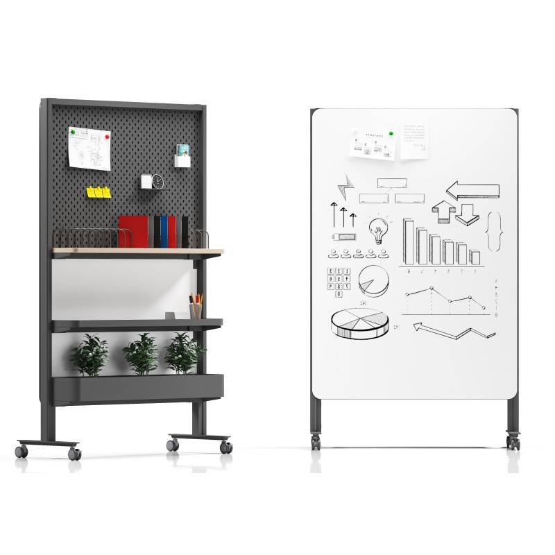 Movable Whiteboard Partition Walls For Office With Shelves