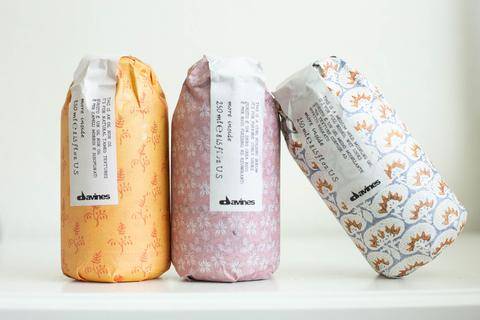 3 wrapped Davines hair products