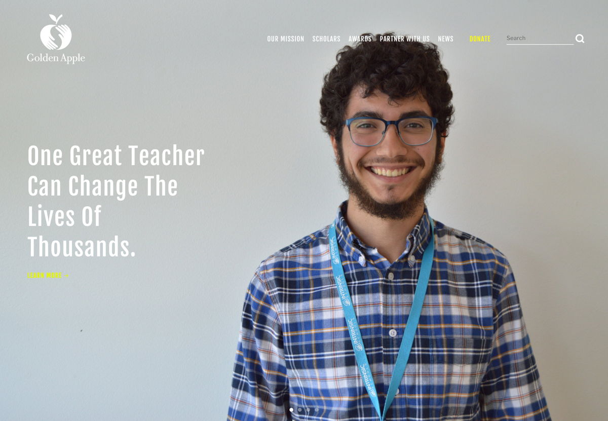 Screenshot of Golden Apple, from the nonprofit & charity websites collection.