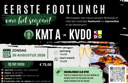 Eerste Footlunch van het seizoen op zondag 30 augustus