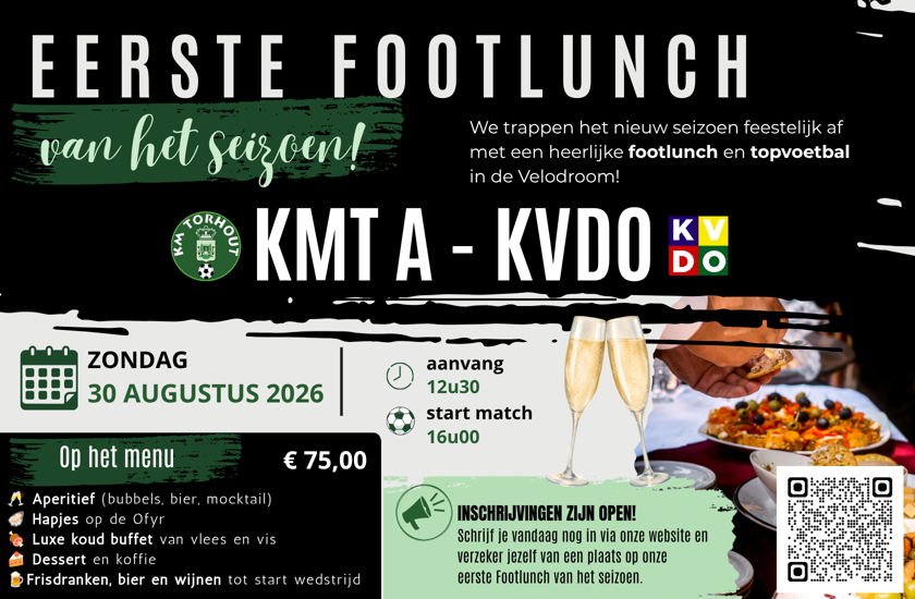 Eerste Footlunch van het seizoen op zondag 30 augustus