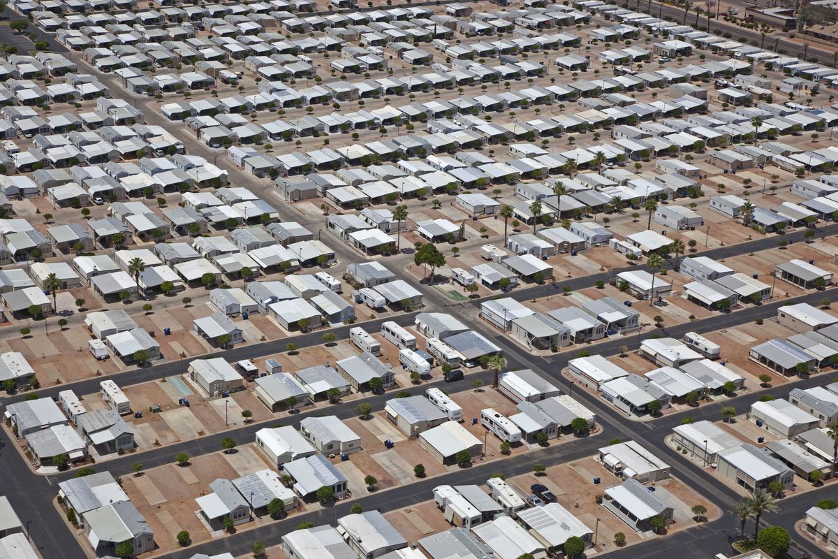 a large amount of mobile homes