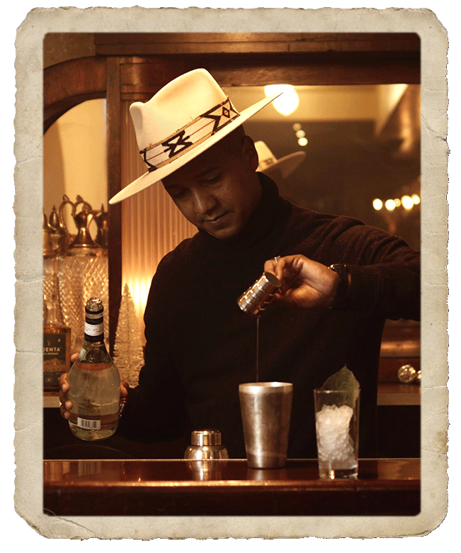 Juan Coronado, Mijenta Tequila's co-founder, prepares a cocktail.