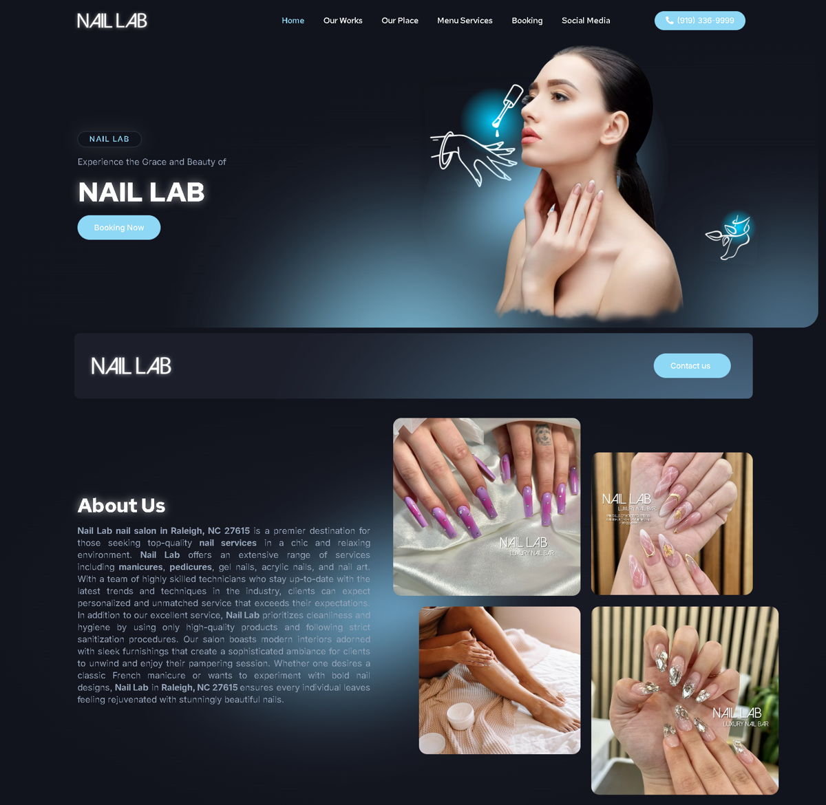 Screenshot of NAIL LAB, from the nail salon websites collection.