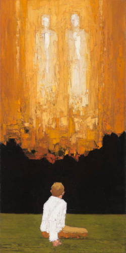 Impressionist painting of Joseph Smith recieving the First Vision.