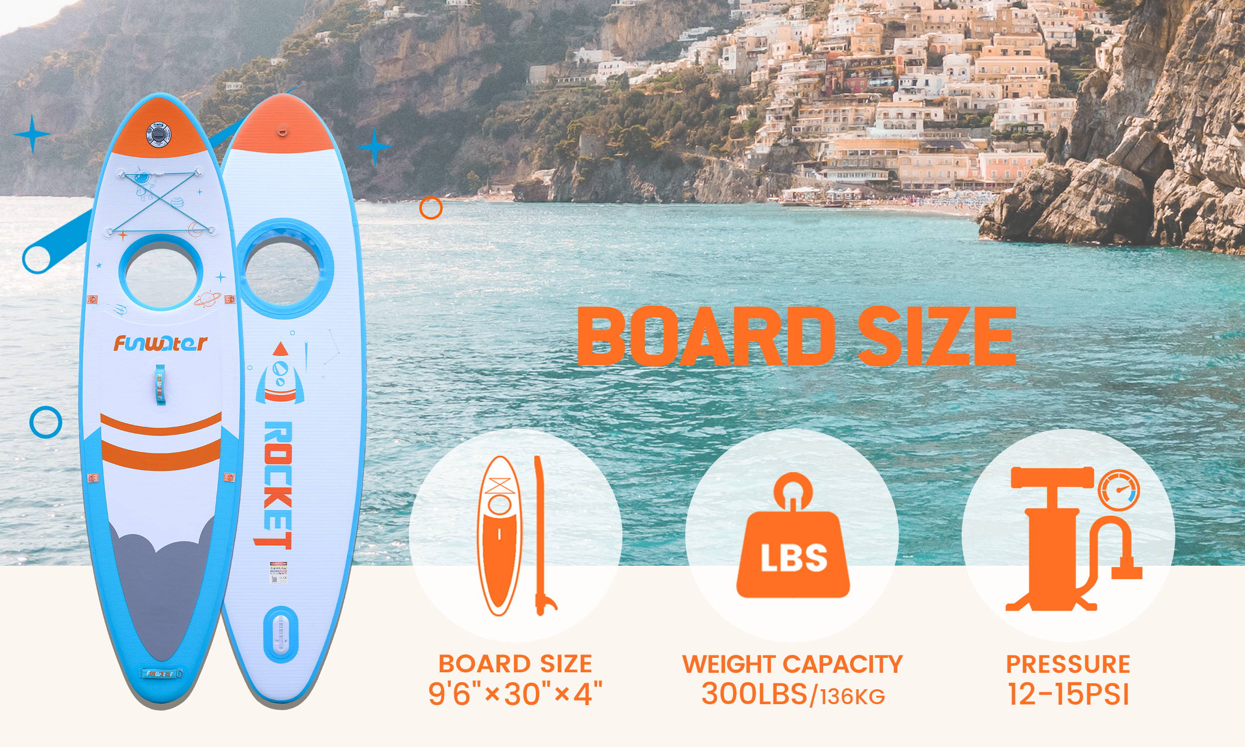 Funwater | Best Inflatable SUP for Kids Rocket 9′6″