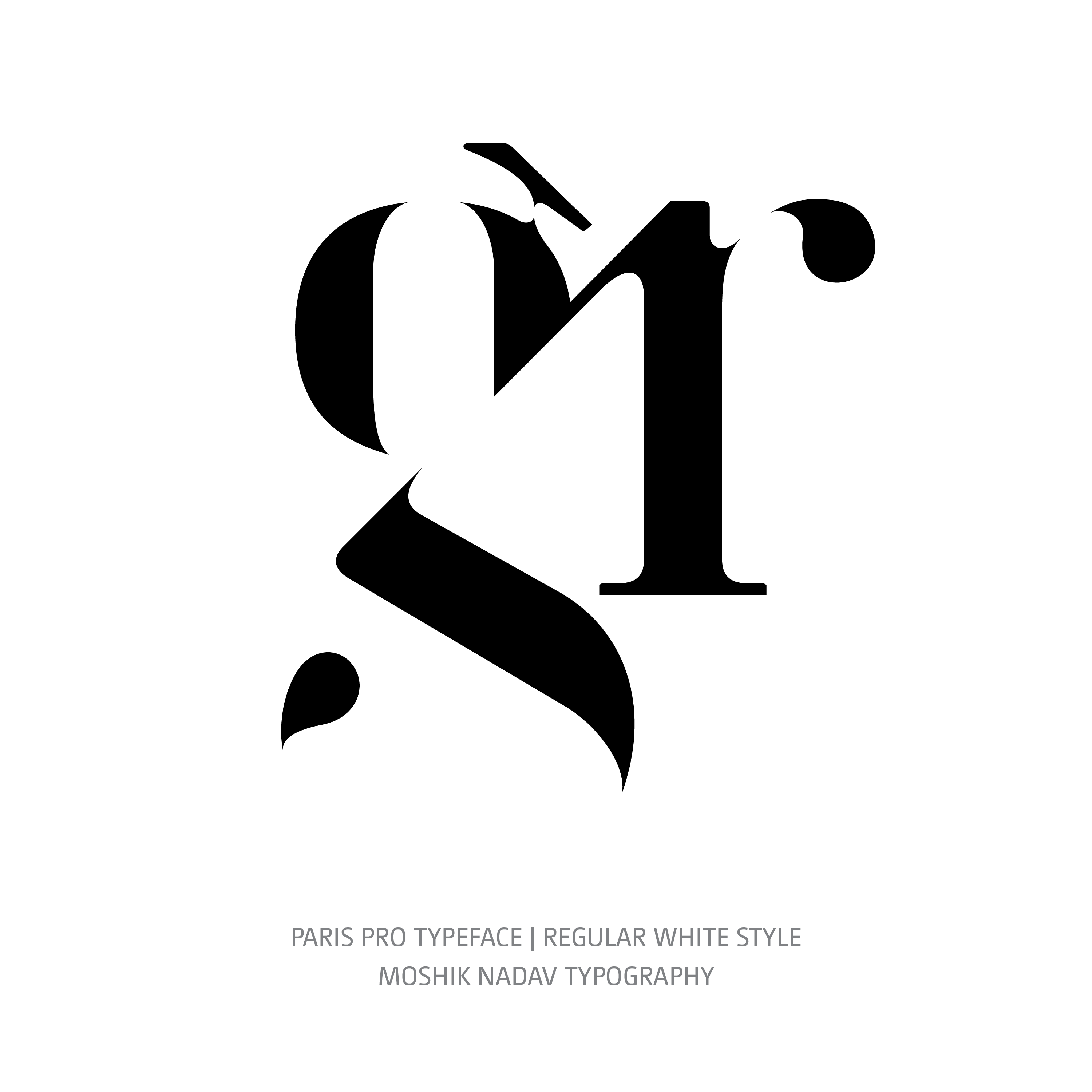 Paris Pro Typeface Regular White gr ligature
