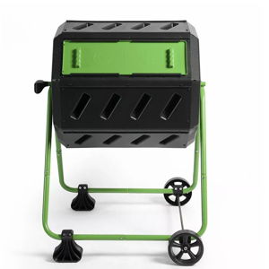 Tumbling Composter with Wheels - Outdoor Rotating Garden Compost Bin (37-Gallon)