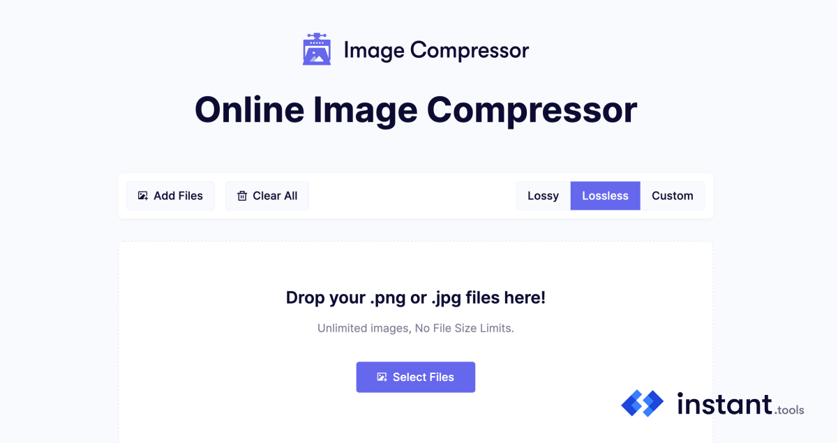 Free Image Compressor Compress PNG JPG And SVG Instant tools