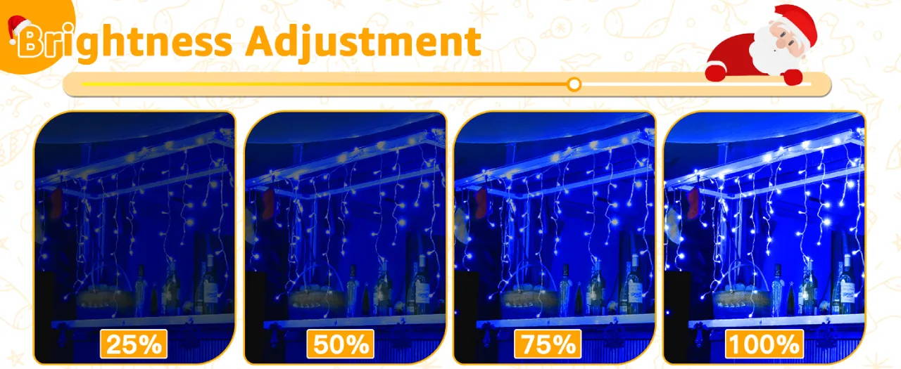 Features of Ollny's 720 leds multicolor icicle lights