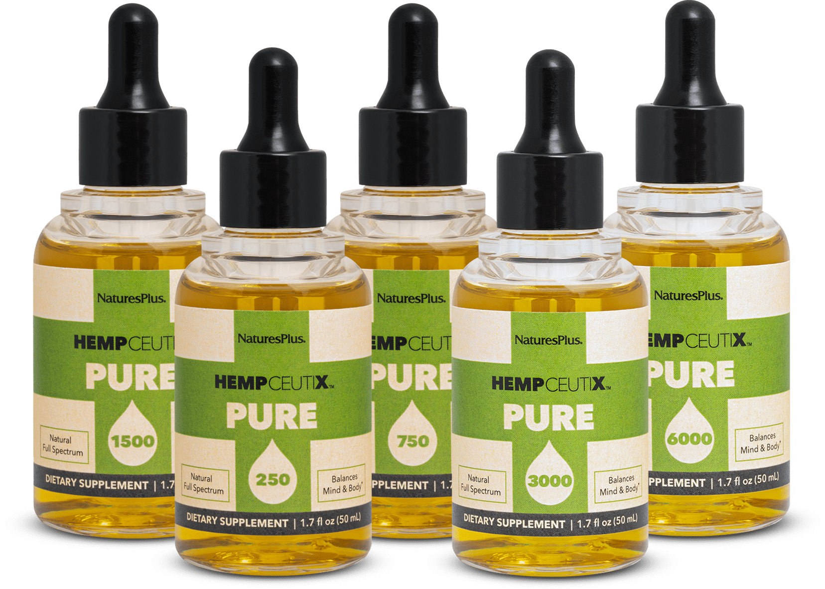 image of all pure cbd oils strengths 