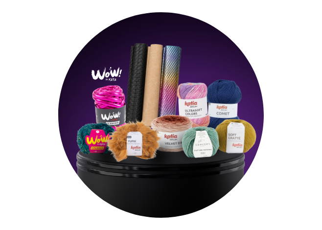 Kit para bolsos tejidos: hilos WoW, Milano, Hoooked, asas de madera y mosquetones dorados.