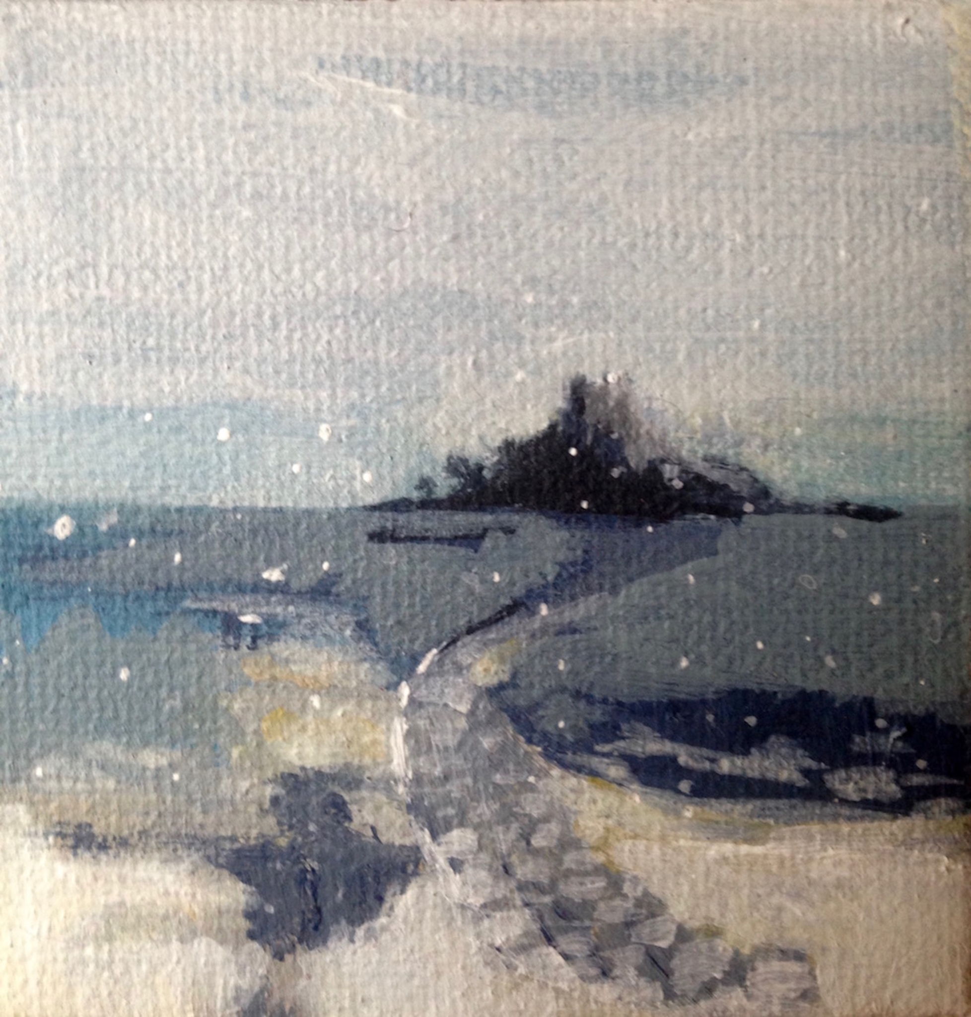 St Michaels Mount in the snow