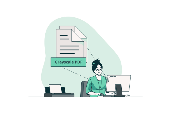 PDF grayscale conversion process