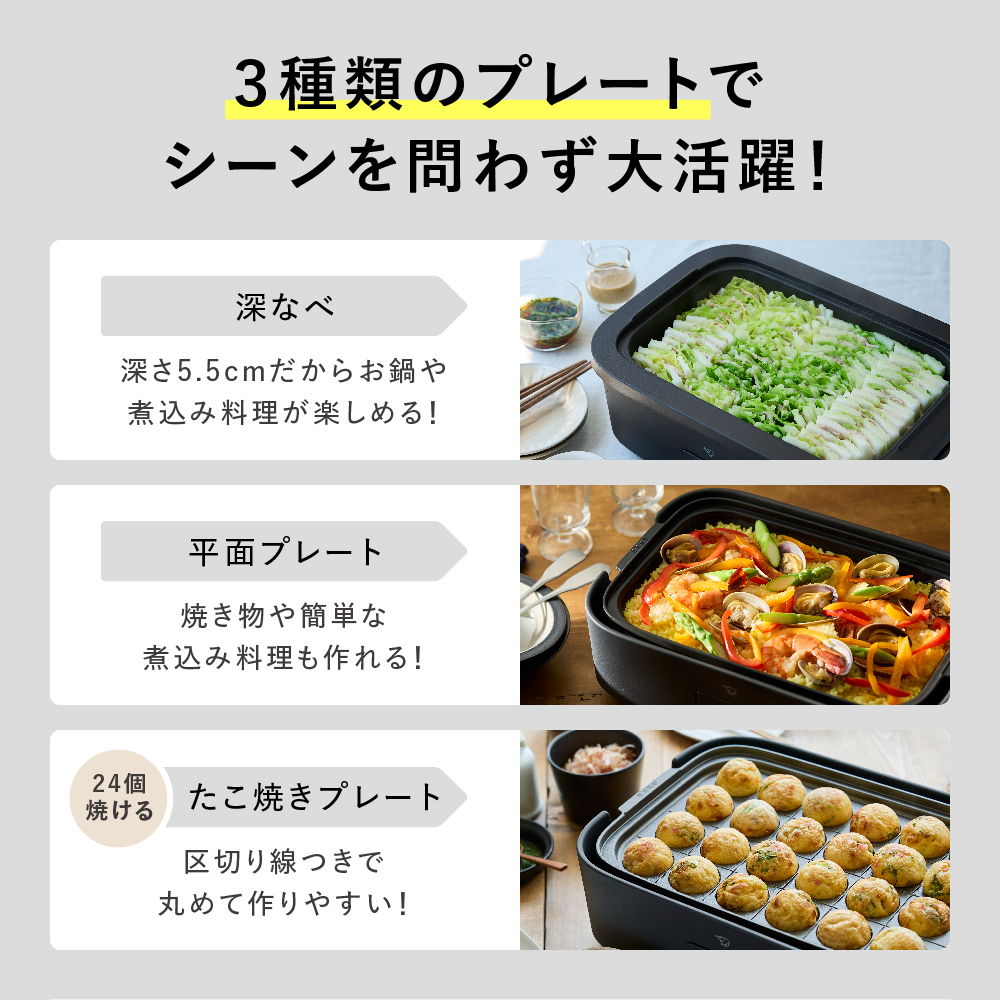 プレート３枚付き