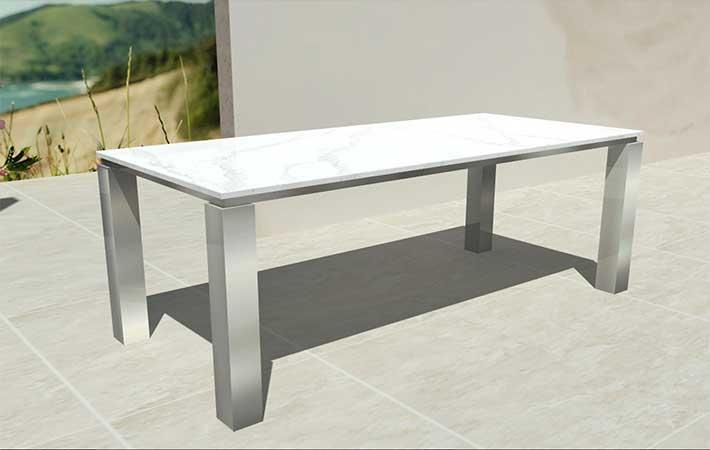 Gartentisch mit Granitplatte