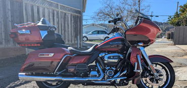 2018 HARLEY-DAVIDSON FLTRU ROAD GLIDE ULTRA "WICKED RED / TWISTED CHERRY" motorcycle for rent near Millbrae, CA
