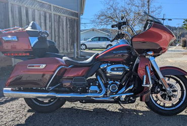 2018 HARLEY-DAVIDSON FLTRU ROAD GLIDE ULTRA "WICKED RED / TWISTED CHERRY" motorcycle for rent near Millbrae, CA