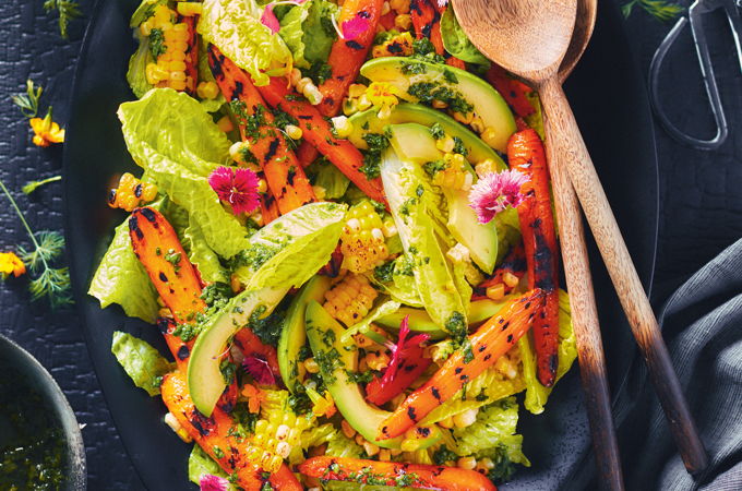 Chimichurri Salad with Grilled Vegetables