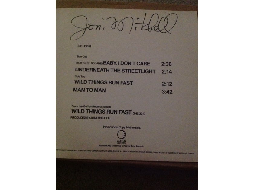 Joni Mitchell - Wild Things Run Fast  Geffen Records 12 Inch Promo Vinyl EP NM