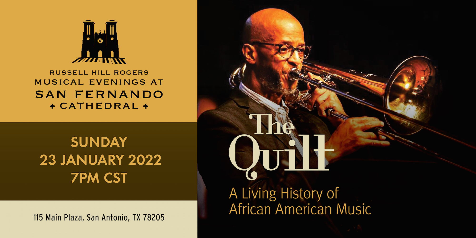The Quilt: A Living History of African American Music | Russell Hill Rogers Musical Evenings at San Fernando Cathedral promotional image