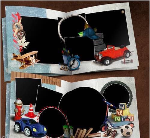 Детская фотокнига в PSD формате - озорной мальчуган