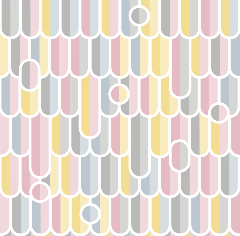 Pastel Funky Art Deco Wallpaper pattern image