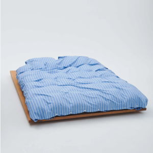 King Percale Duvet Cover - Island Blue Stripes