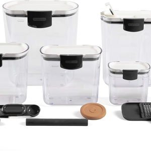 Prepworks by Progressive 6-Piece ProKeeper Clear Storage Container Set (6 Piece, Black Latches)