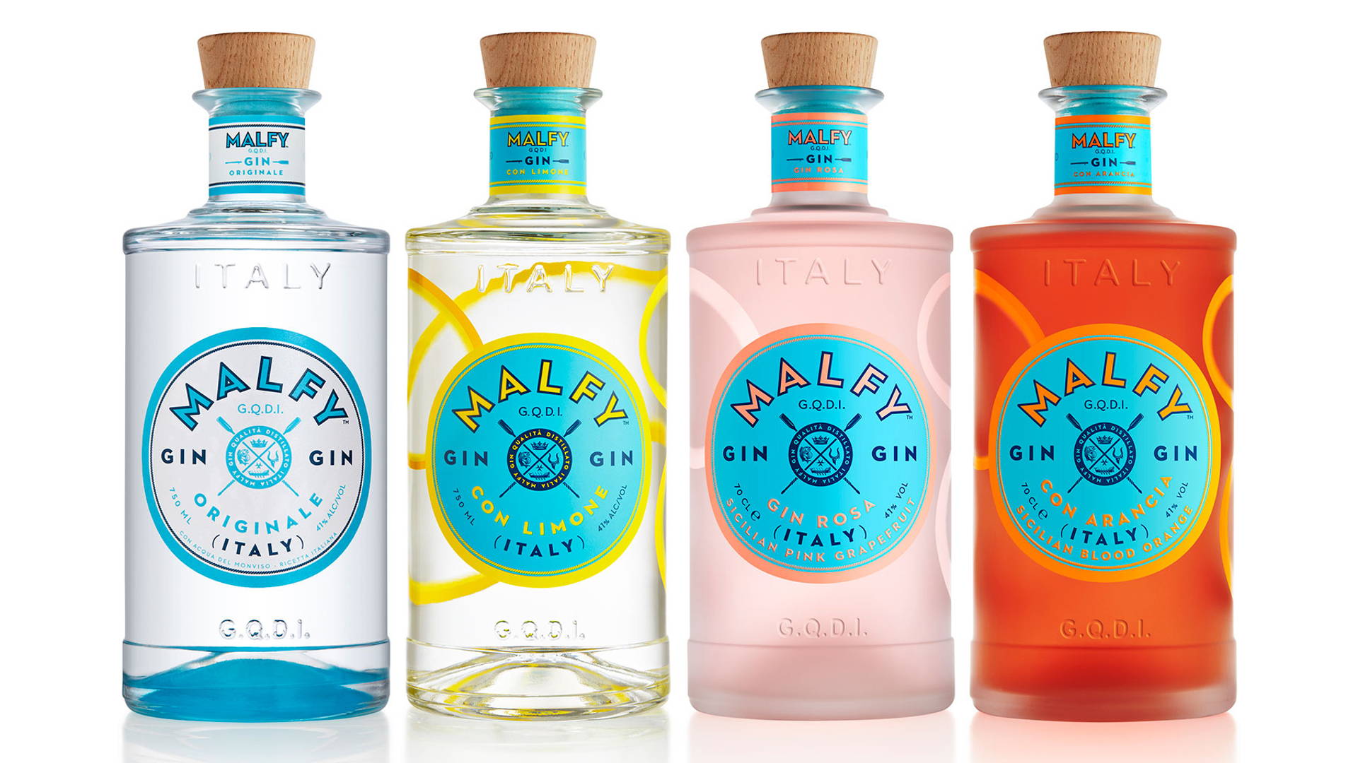 Featured image for MALFY Gin Wants to Transport You To Italy's Amalfi Coast With This Bright Packaging