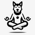 Icon Hund macht Yoga Entspannung als Symbol für innere Ruhe