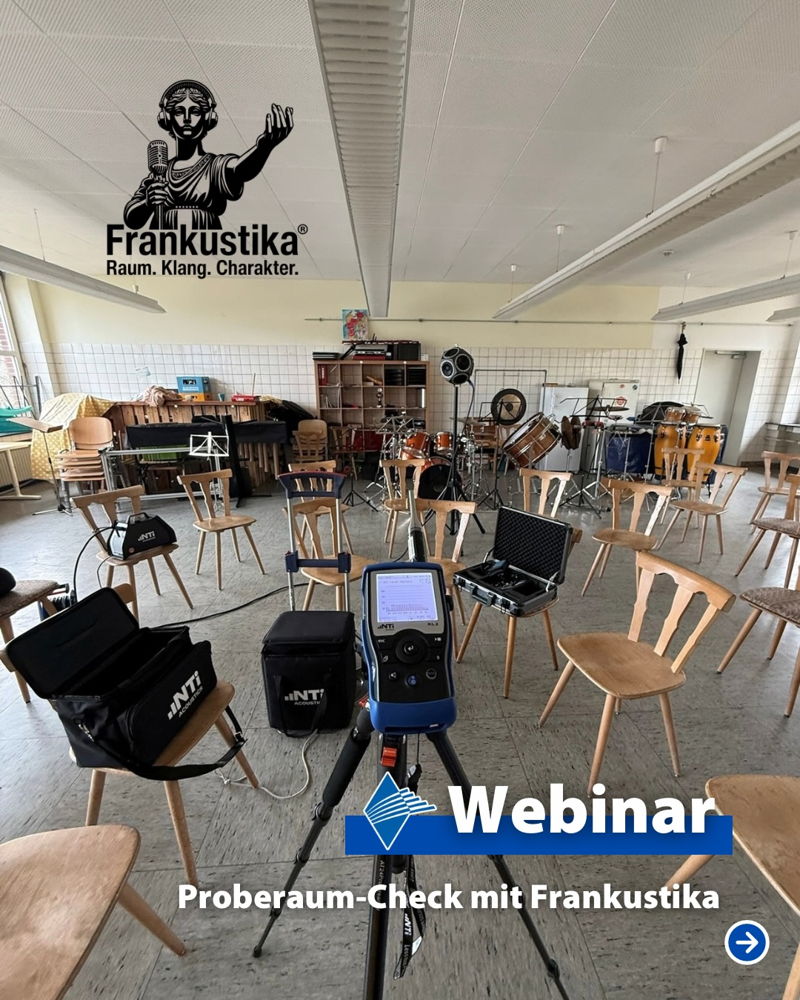 🔊 Wie gut kennt ihr euren Proberaum? 🔊

Im Webinar „Proberaum-Check“ erklären Alfred Dedaj und Tim Reinhold von Frankustika verständlich und praxisnah, wie eine professionelle Akustikmessung funktioniert und wie sich die Ergebnisse für Musikproberäum