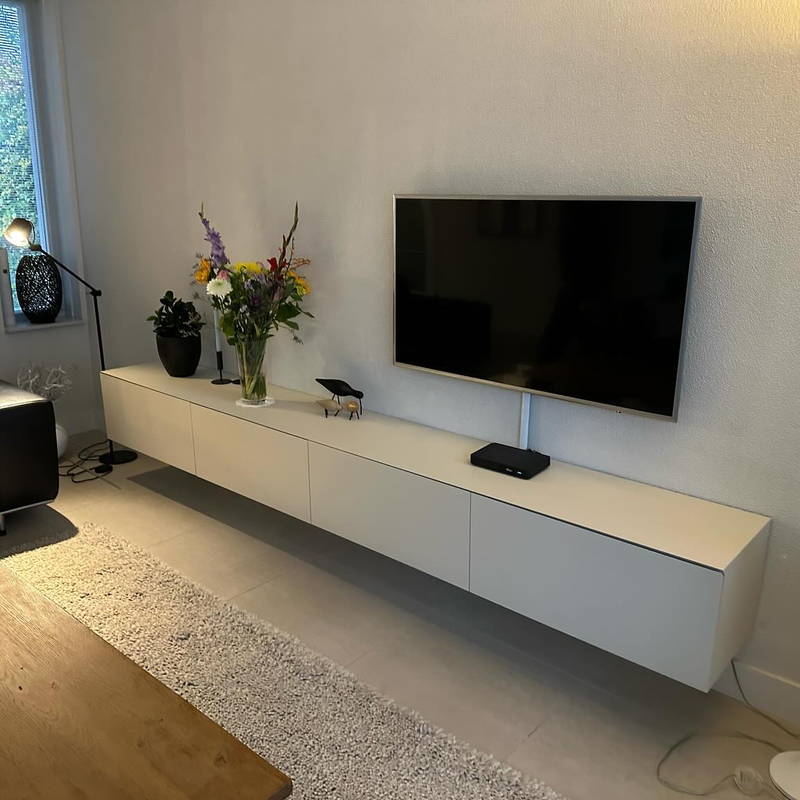 tv meubel zwevend zandkleur - Houtenmeubelshop