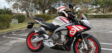 2025 APRILIA TUONO 660 FACTORY motorcycle for rent near Coral Springs, FL