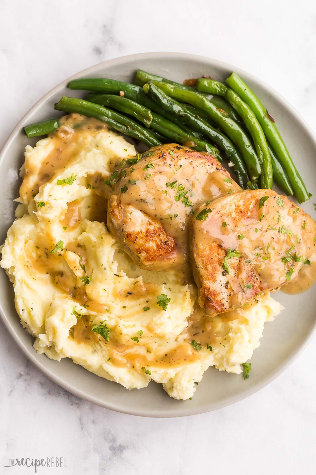 "Everything" Crusted Pork Chops with Cream Cheese Mashers and Gravy | Prefare Meals