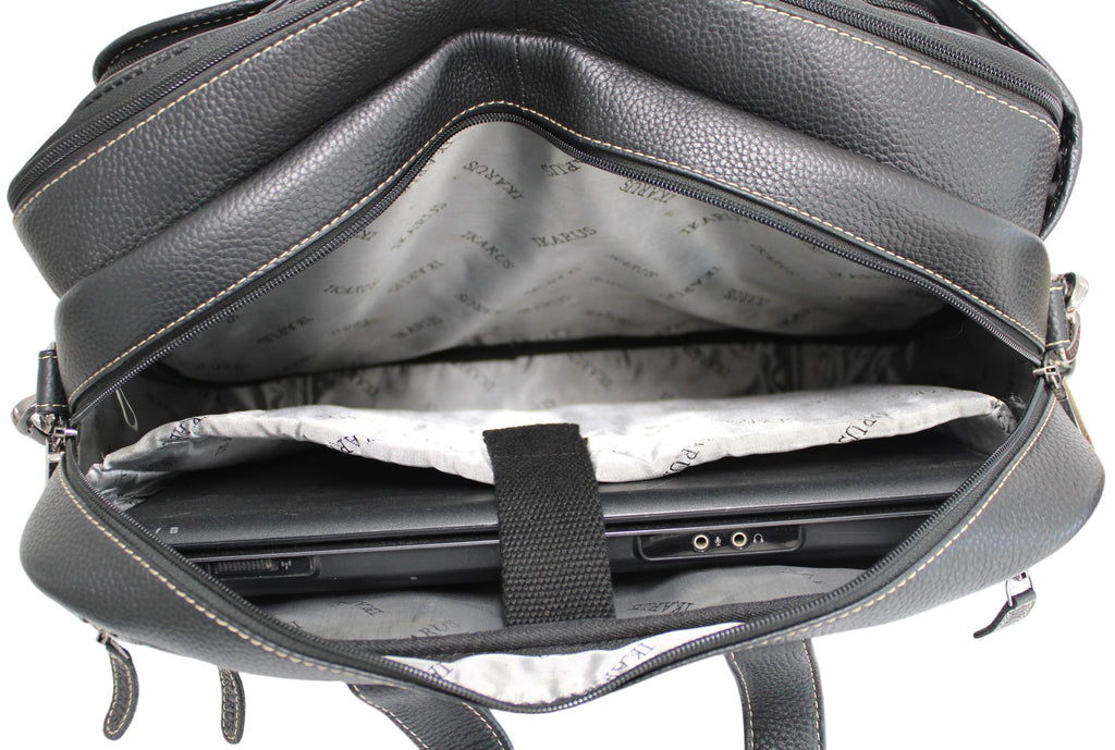 Quality Full Grain Leather Travel Bag / Briefcase Doubles as Backpack - Image 6