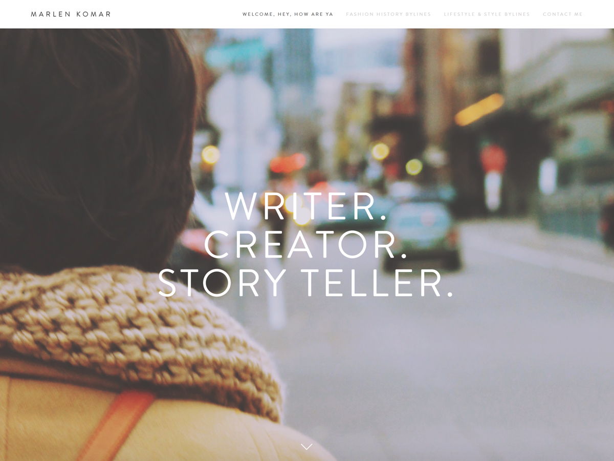 Screenshot of Marlen Komar, from the writer websites collection.