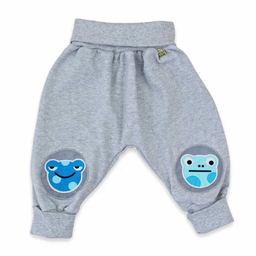 Pantalon d'éveil en coton Bio en gris clair chiné (6-12 mois)