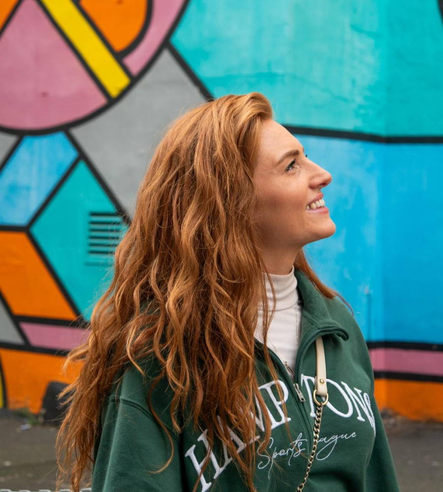 Woman with wavy hair